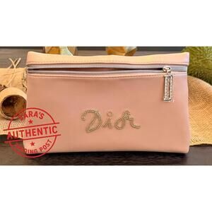 DIOR Pink Beaded Logo Clutch Dior Beaute GWP Pouch Bag
